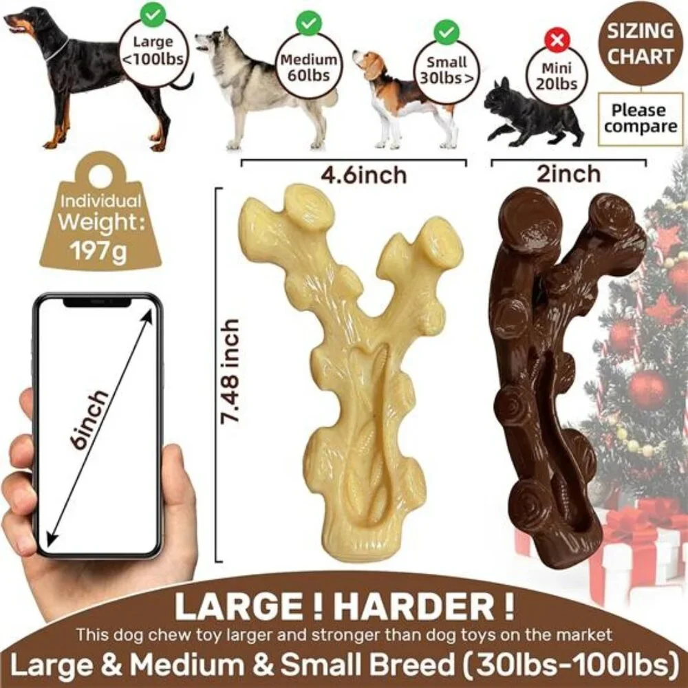 2 Pack Dog Chew Toys for Chewers,Boredom and Stimulating Best Dog